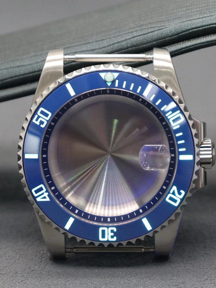 Diver 40mm Watch Case Sapphire For Nh34 Nh35 Nh36 Luminous SUB Ceramic Bezel
