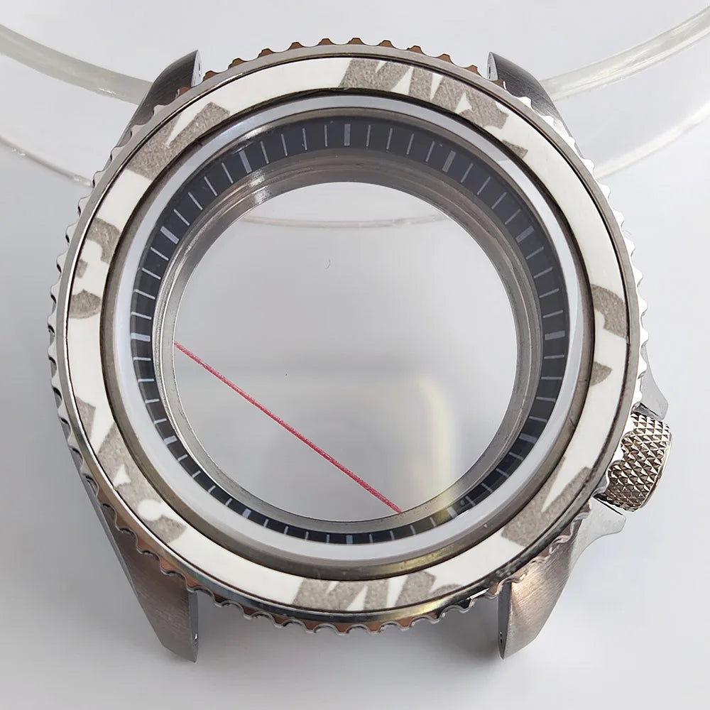 Plane Sapphire Glass Ceramic Bezel Stainless Steel Watch Case Fit NH 35 NH36 Movement High End Waterproof Watch Case