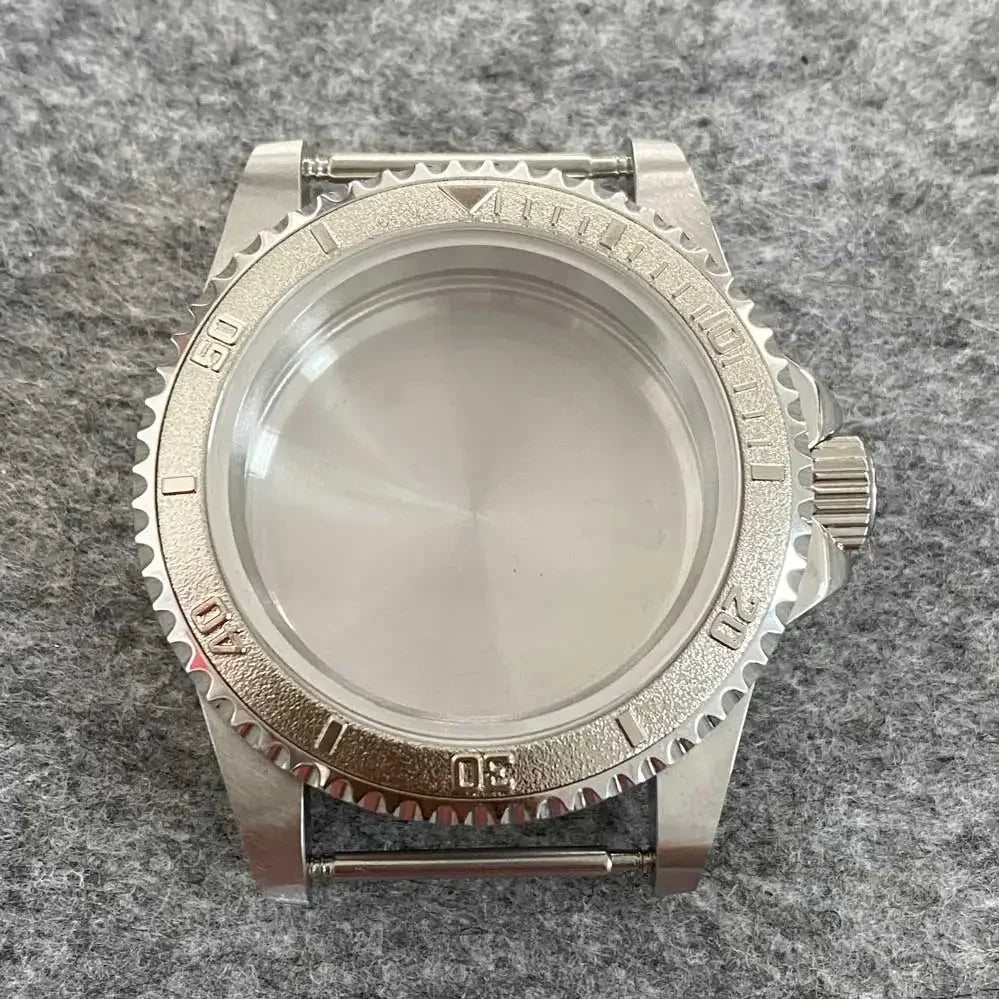 39.5mm Steel Watch Case Retro Flat Mirror Case Sapphire Crystal Fit NH35 NH36