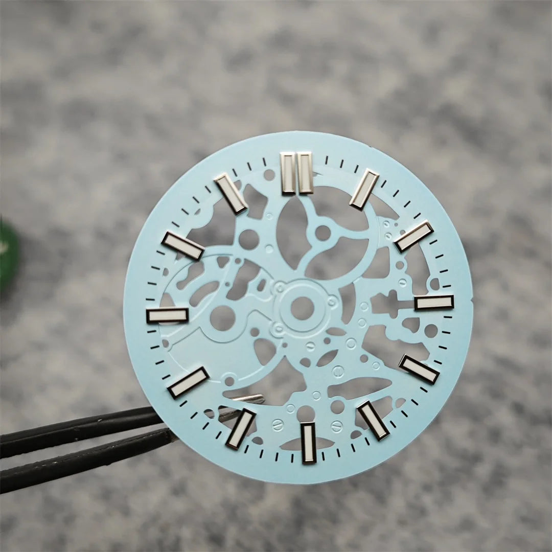 29.8mm Hollowed Out Luminous Watch Dial with Hands Log Scale Dial for NH38 NH70