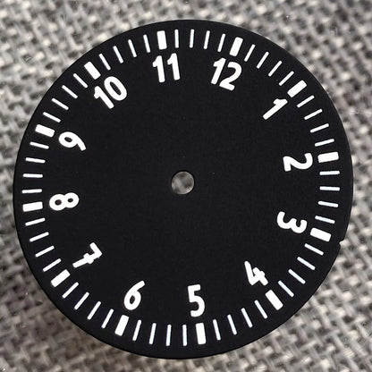 29mm sterile watch dial face with 12-hour numbers for NH35, NH36, ETA2824 movements, DG brand.