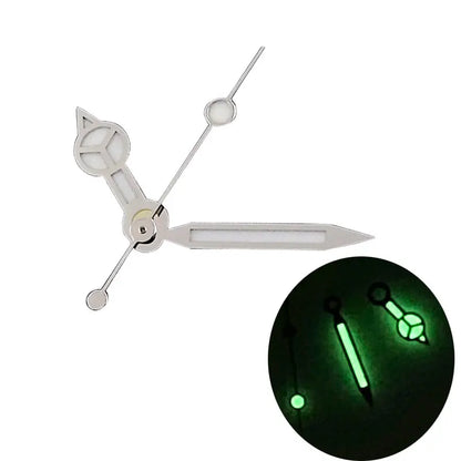 MOD Red Second Silver Watch Hands For NH35 NH36 7S35 4R35 with Blue Green Lume