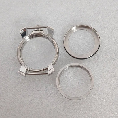 40MM Stainless Steel Silver Watch Case with Mineral Glass for NH35 NH36 Movement