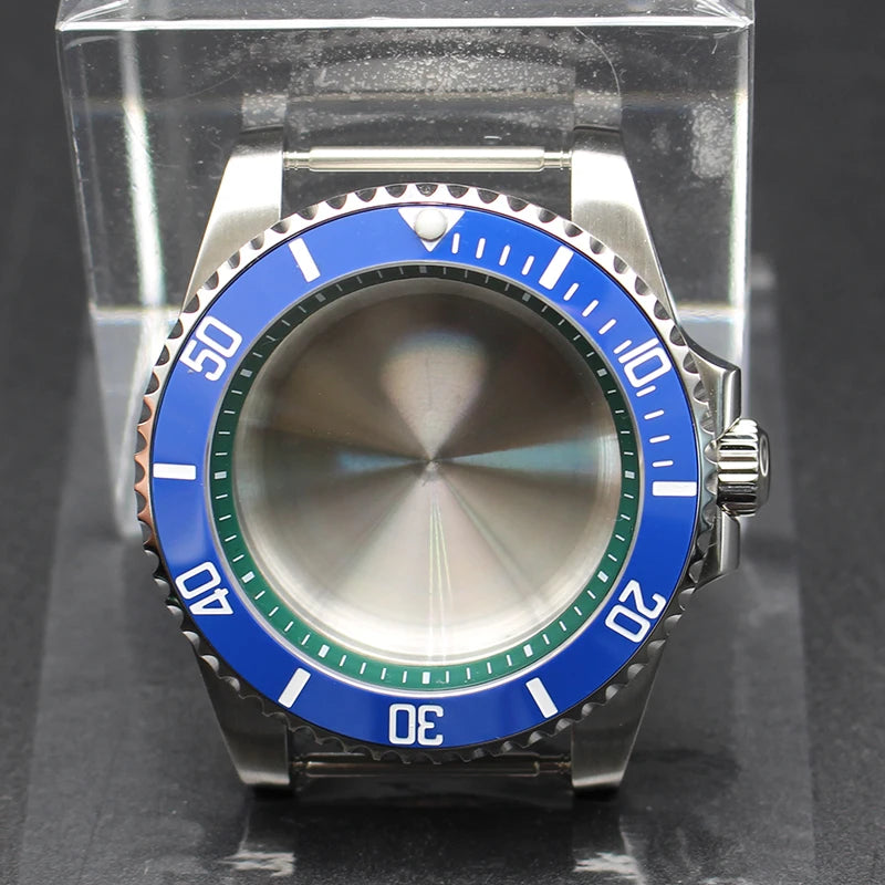 40mm Diver Watch Cases Ceramic Bezel Sapphire Glass For Sub NH35 NH36 NH34 NH38