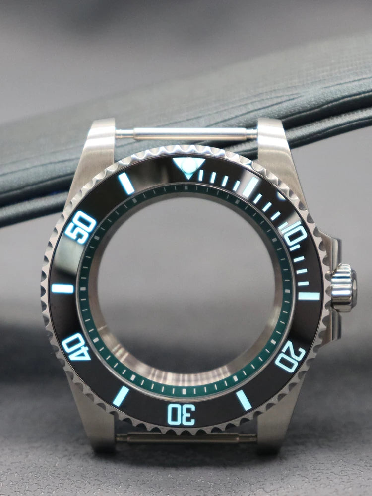 Diver 40mm Watch Case Sapphire For Nh34 Nh35 Nh36 Luminous SUB Ceramic Bezel