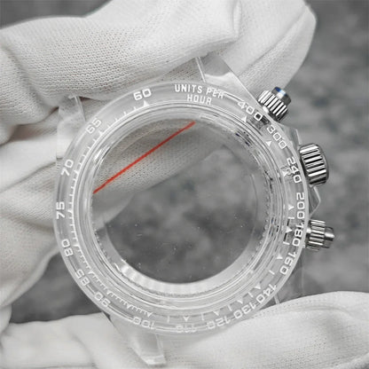 39mm Transparent Acrylic Watch Case 20mm Watch Bands Set 29.5mm Dial  for VK63