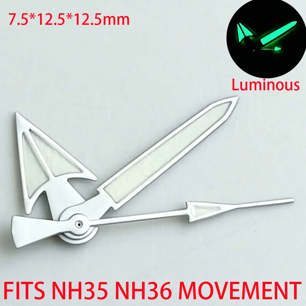 Watch Accessories Pointer NH 35 NH36 Hands Green/Blue Super Luminous Suitable For NH 35 NH36 Movement