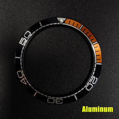 Sloping 41.5x32.8mm ceramic bezel GMT diving watch insert, durable replacement for men's watches.