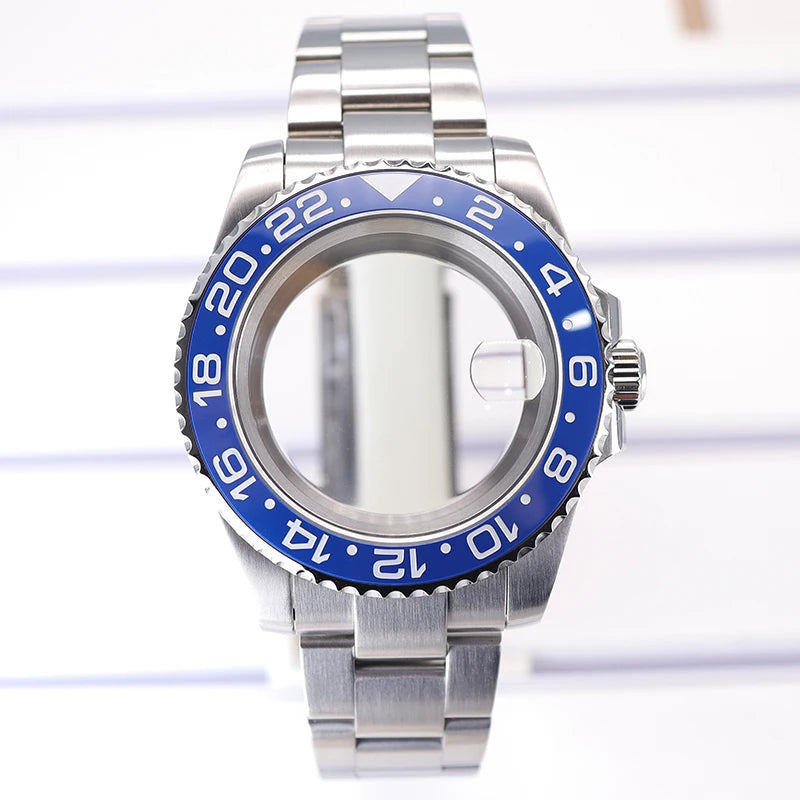 Silver 40mm Diver Case Sapphire  For NH35 NH36 NH34 NH38 Miyota 8215 Eta 2824