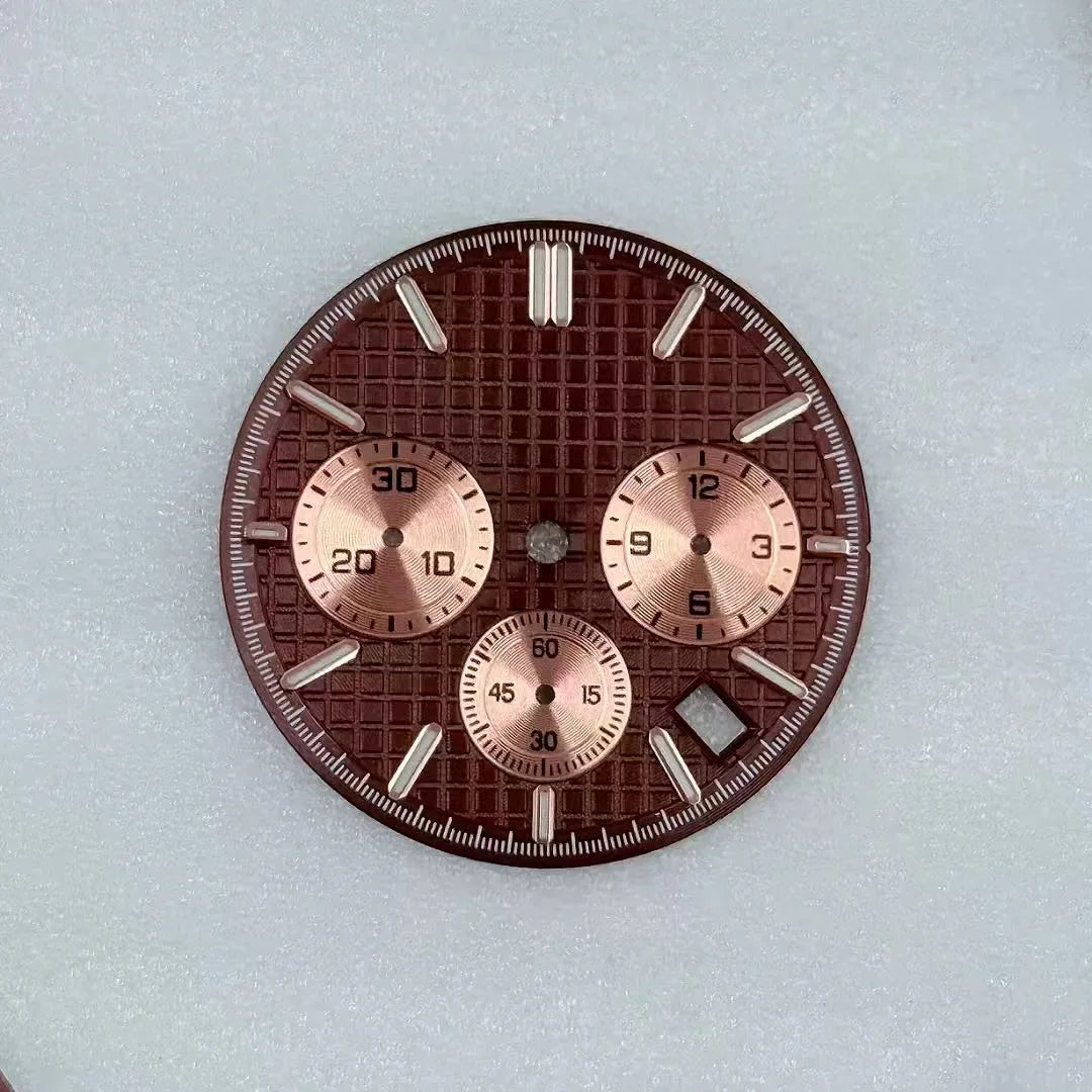 31.8mm Mechanical Timer Watch Dial And Hands Suitable For VK63 Quartz Movement