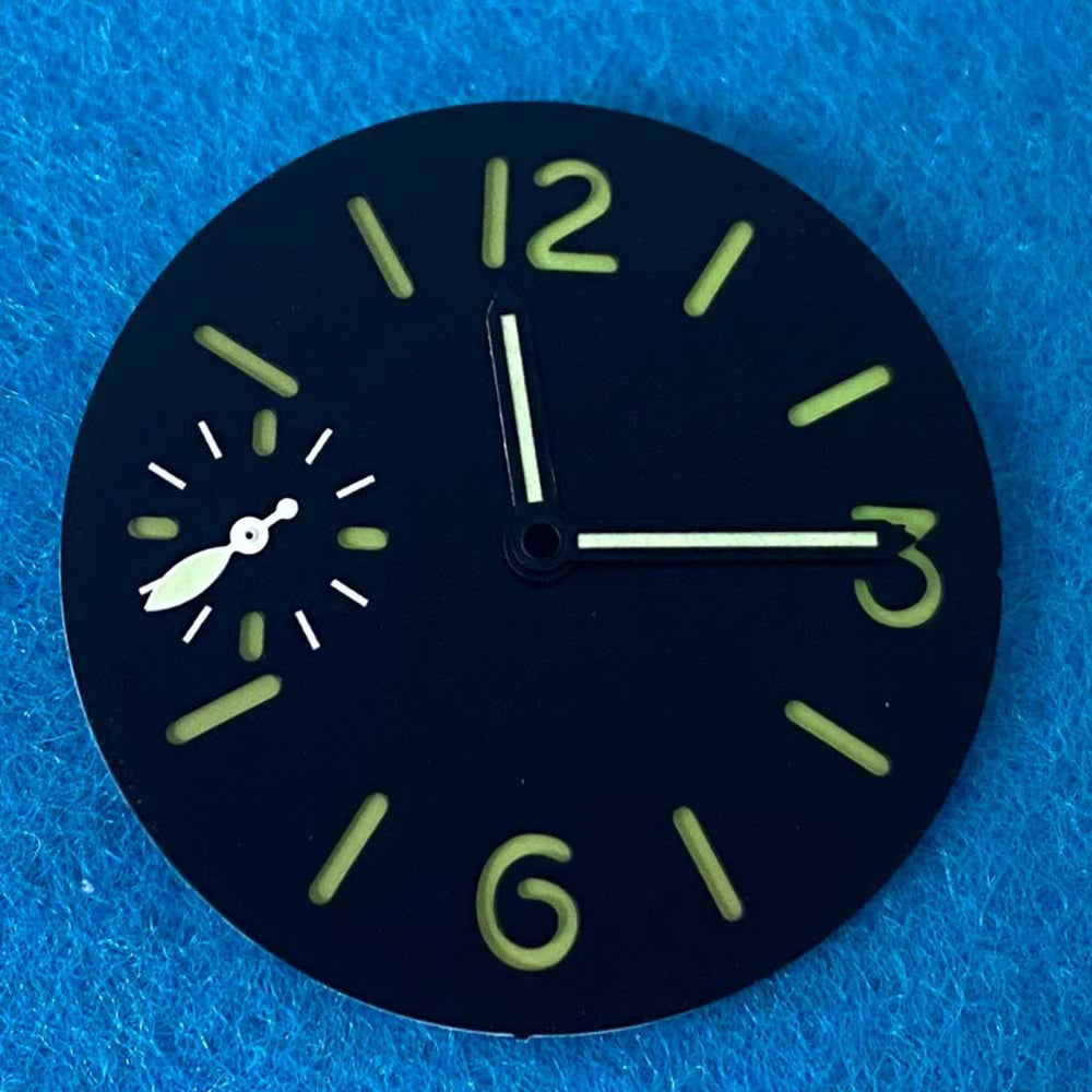 34.5mm Watch Dial with Hands Green Luminous Dials for ETA 6497 ST3600 Movements