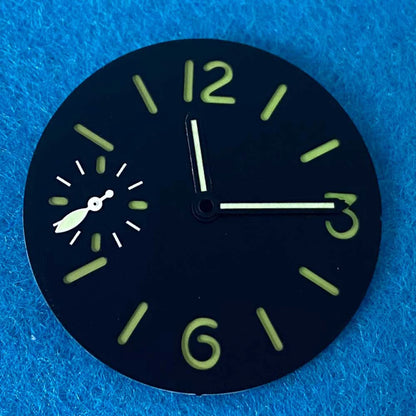 34.5mm Watch Dial with Hands Green Luminous Dials for ETA 6497 ST3600 Movements