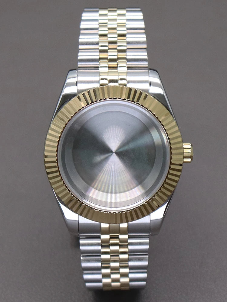 36/40mm Fluted Watch Case Sapphire Glass For NH35/36 Miyota 8215 28.5mm Datejust