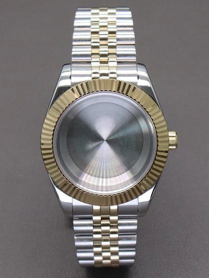 36/40mm Fluted Watch Case Sapphire Glass For NH35/36 Miyota 8215 28.5mm Datejust