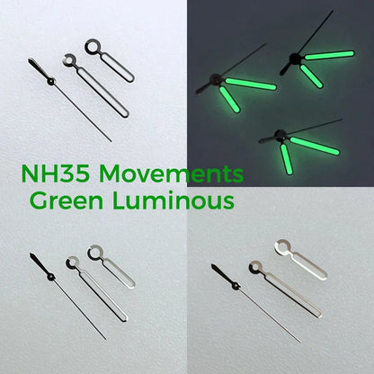 Modified Watch Hands with Strong Green Luminous for PP Pointer NH35 Movement