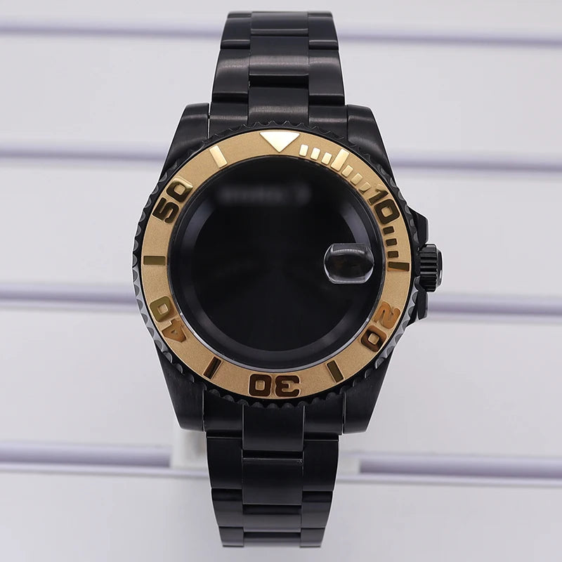 40mm Watch Case PVD Strap Sapphire For NH35 NH36 NH34 ETA 2824 8215 GMT SUB
