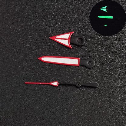 Green luminous watch hands for NH35/NH36 movement, high-quality glow pointers.