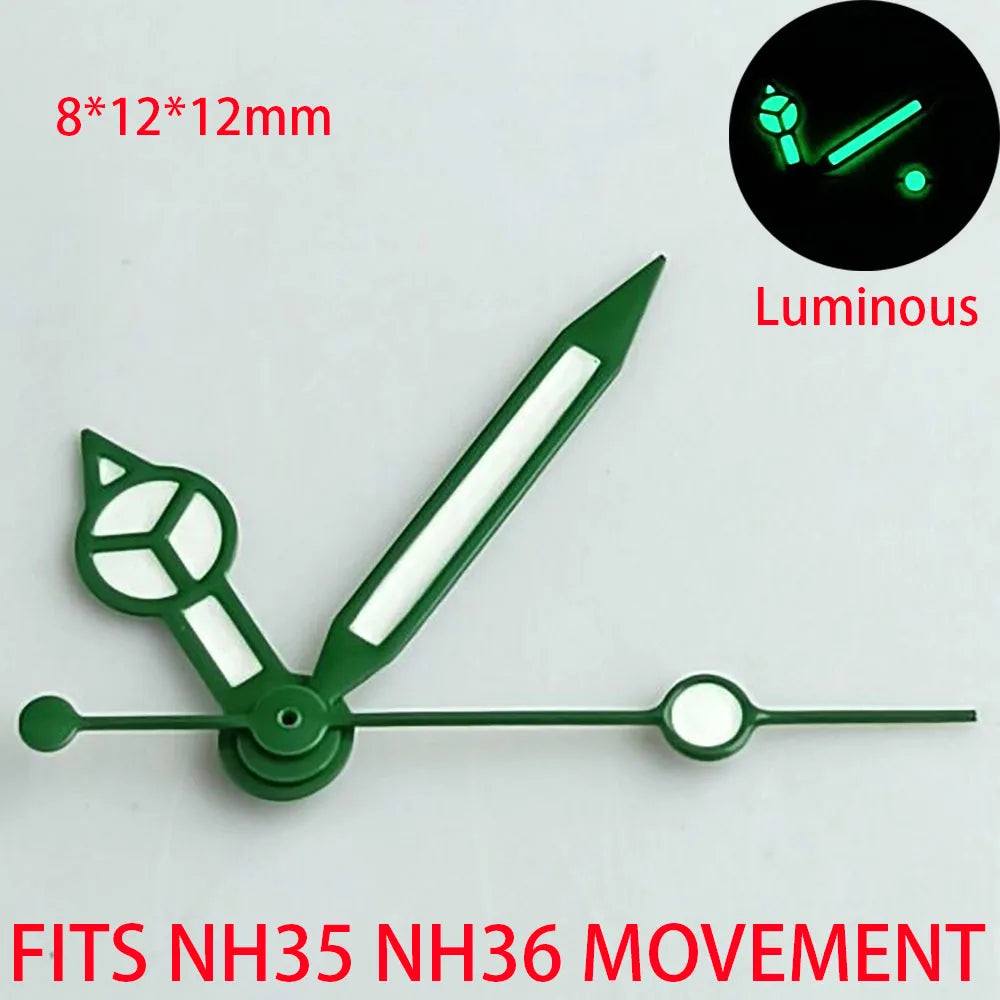 Watch Accessories Pointer NH 35 NH36 Hands Green/Blue Super Luminous Suitable For NH 35 NH36 Movement