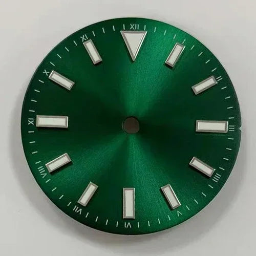 Green Sunray Watch Dial Stripe Nails Green Lume Roman Font Modified for NH35/8215/2836