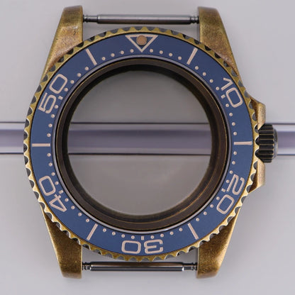 Bronze 40mm Watch Case Ceramic Bezel For SUB NH35/36/34/38/70 Sapphire Glass