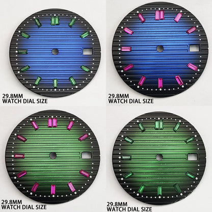 29.8MM Watch Dial Gradient Color Diamond  Modified Diving for NH35 NH36 Movement