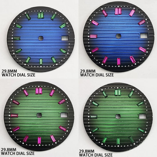 29.8MM Watch Dial Gradient Color Diamond  Modified Diving for NH35 NH36 Movement