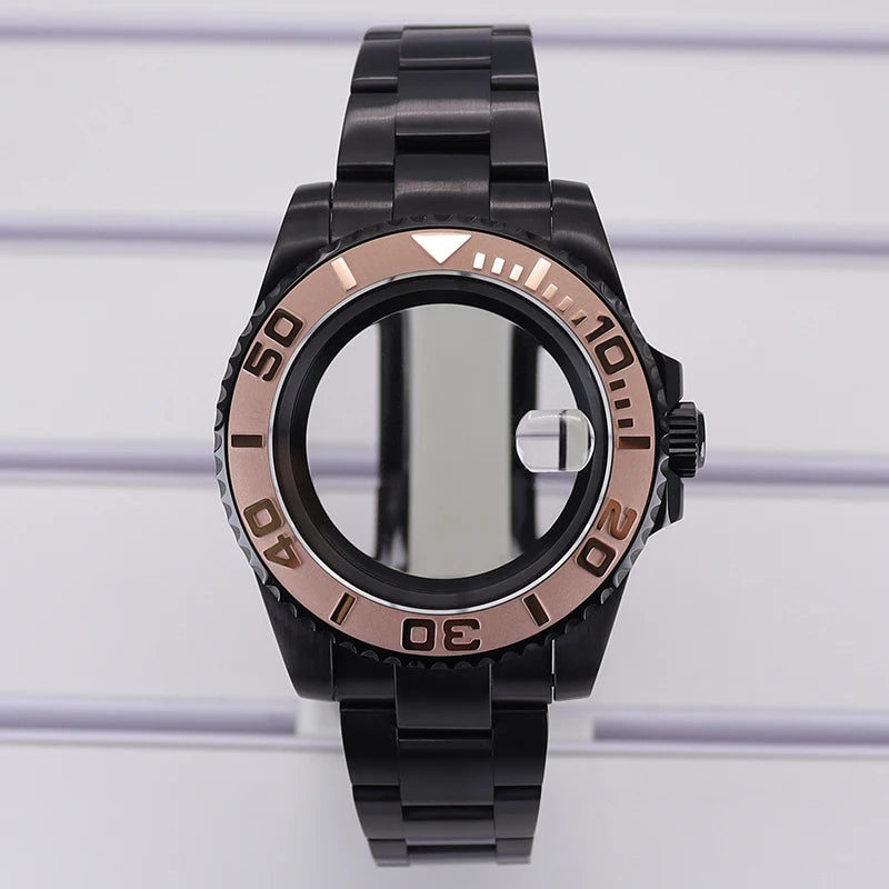 40mm Watch Case PVD Strap Sapphire For NH35 NH36 NH34 ETA 2824 8215 GMT SUB