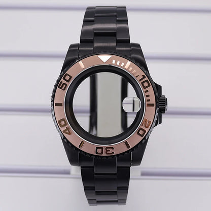 40mm Watch Case PVD Strap Sapphire For NH35 NH36 NH34 ETA 2824 8215 GMT SUB