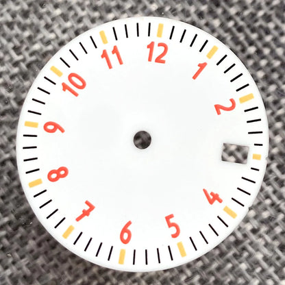 29mm sterile watch dial face with 12-hour numbers for NH35, NH36, ETA2824 movements, DG brand.