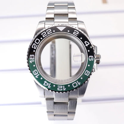 Silver 40mm Diver Case Sapphire  For NH35 NH36 NH34 NH38 Miyota 8215 Eta 2824