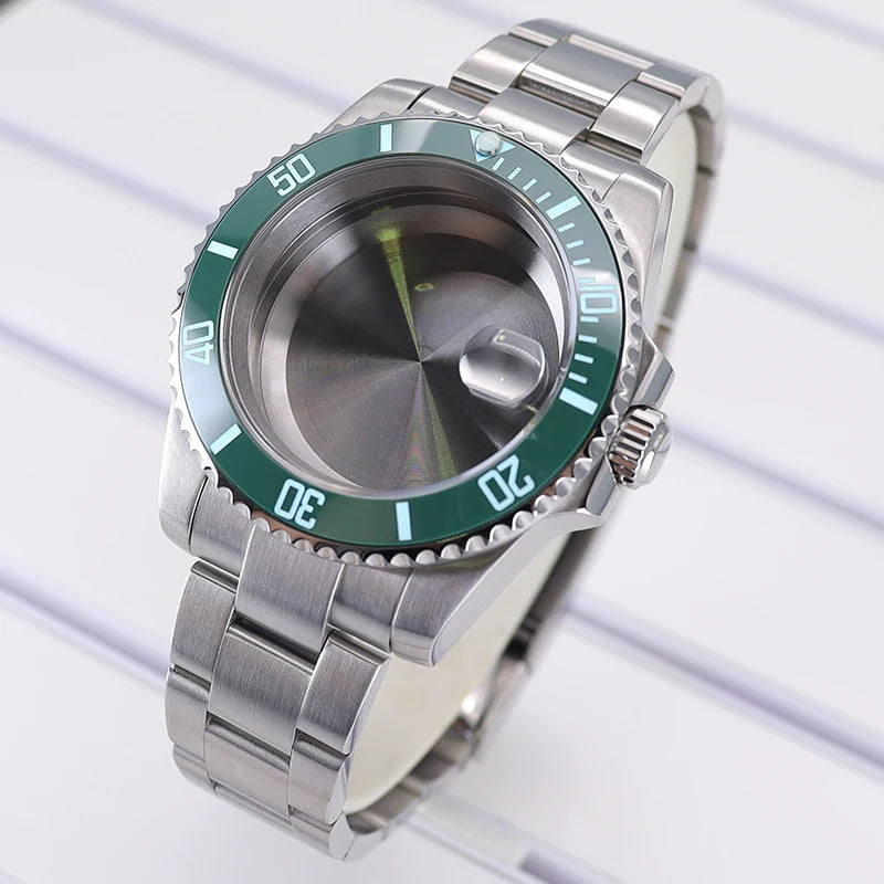 40mm Diver Watch Case Sapphire For NH34/35/36 4R36 8215 Eta 2824 C3 Bezel SUB