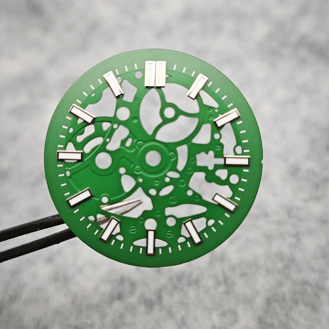 29.8mm Hollowed Out Luminous Watch Dial with Hands Log Scale Dial for NH38 NH70