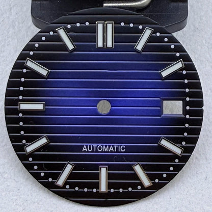 30.5mm S Logo Silver Nail Nautilus Watch Dial Fit NH35/NH36/7S/4R Movement