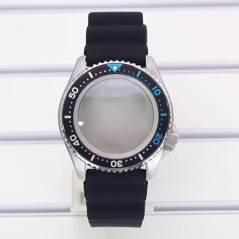 For 20 BAR at 3.8 SKX 42mm Diver Watch Case Sapphire Glass For NH35 NH36 NH38