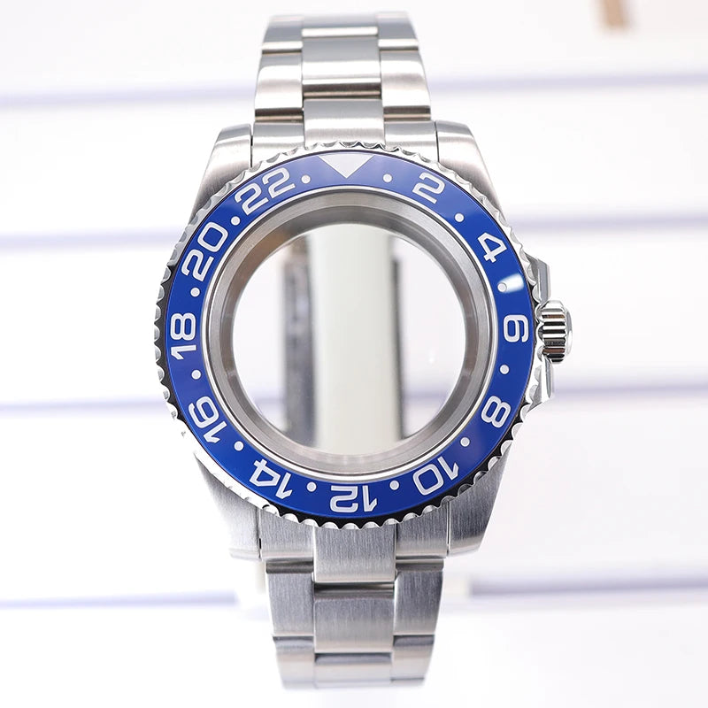 Silver 40mm Diver Case Sapphire  For NH35 NH36 NH34 NH38 Miyota 8215 Eta 2824