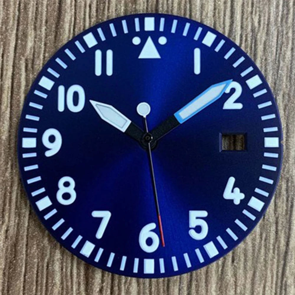 33.5mm Watch Dial + Watch Hands for NH35/NH36/4R/7S Movement Green Luminous