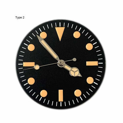 28.5mm Green Luminous Watch Dial + Watch Hands for NH35 NH36 Movement Modified