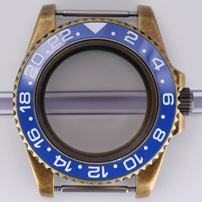 40mm Bronze SUB Watch Case Bezel For NH35/36 GMT NH34/38 4R36 Sapphire Crystal