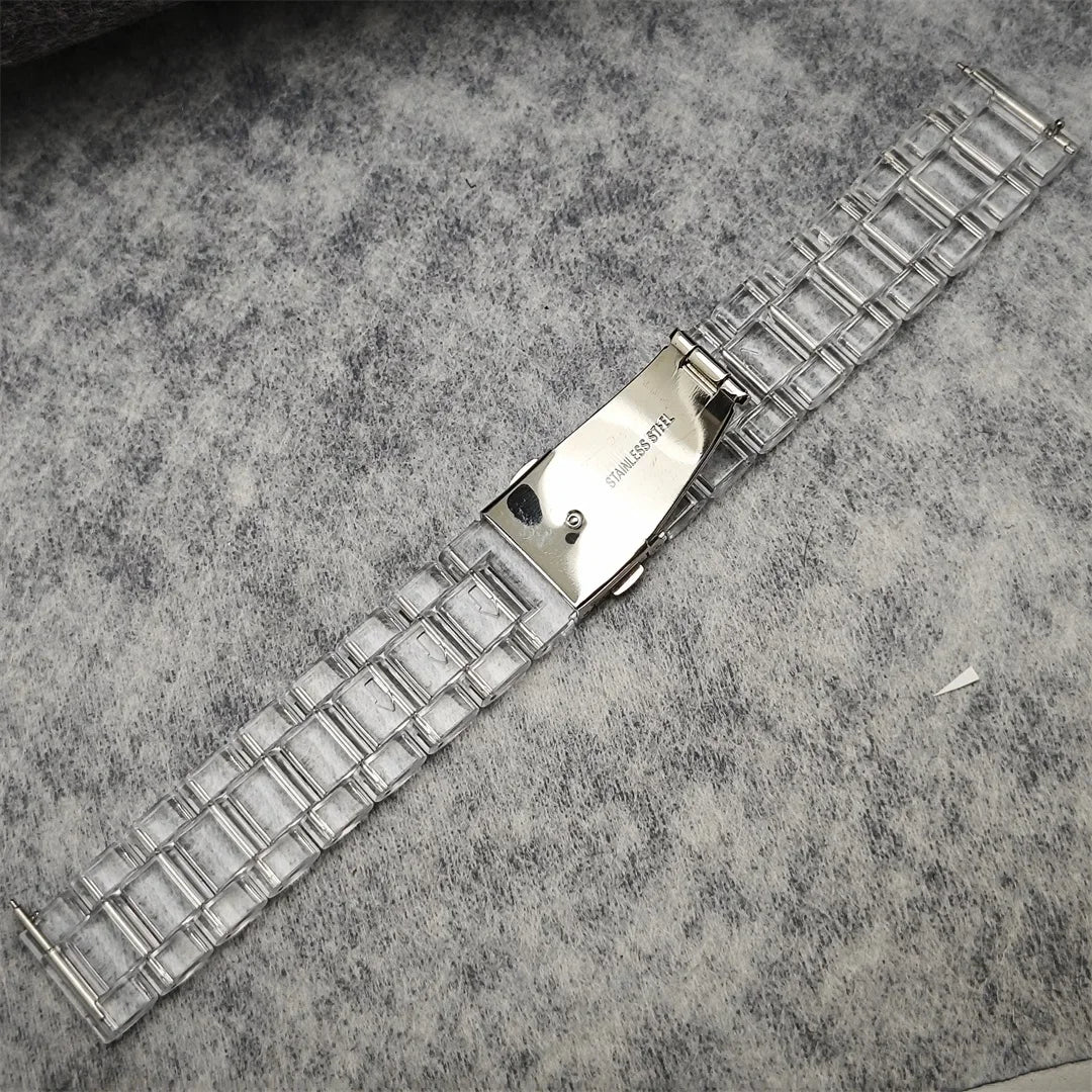 39mm Transparent Acrylic Watch Case 20mm Watch Bands Set 29.5mm Dial  for VK63