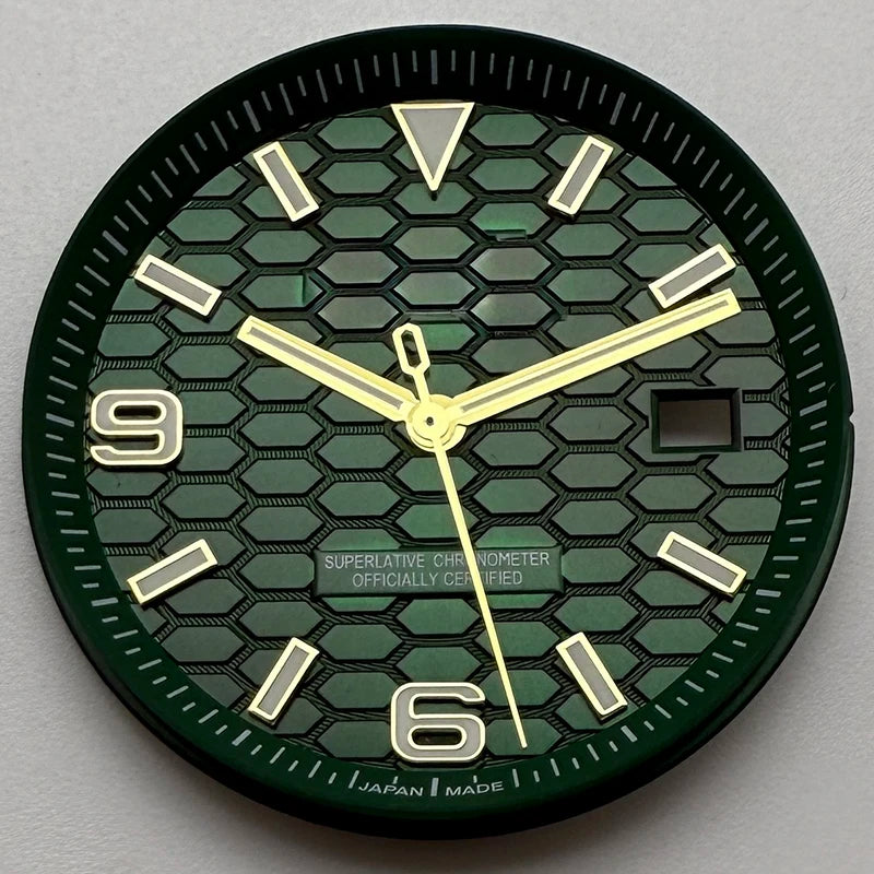 39.5mm Land-Dwellwe GOLD Case+Strap Sapphire Glass Luminou 33.8mm Dial Fit NH35