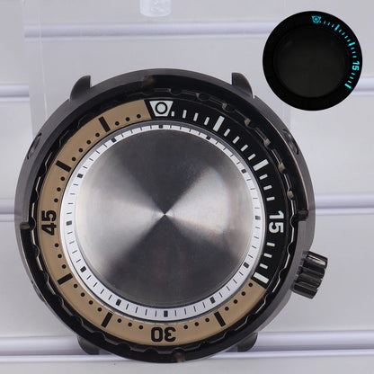 47mm Watch Case Sapphire Crystal For NH35/36 NH38 Modified Tuna Canned C3 Bezel