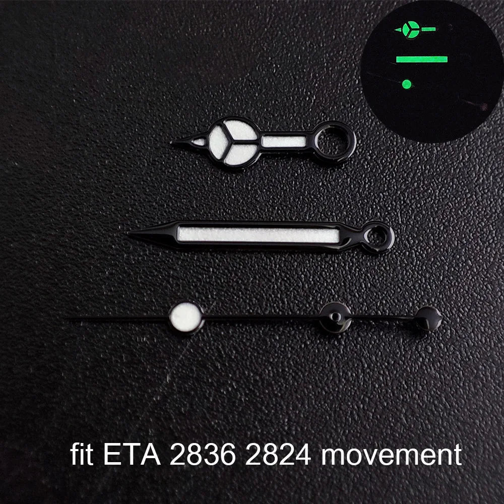Watch hands green luminous hands fit NH 35 NH36 ETA 2836 2824 Miyota 8205 8215 movement