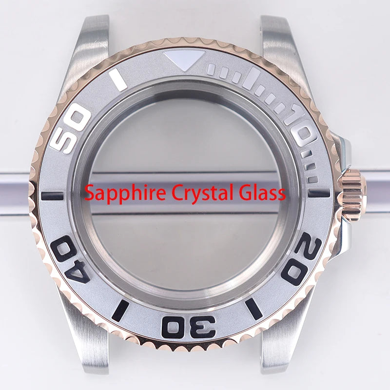 40mm Watch Case Sapphire For NH34/35/36 Eta2824 PT5000 Miyota8215 8205 YACHT