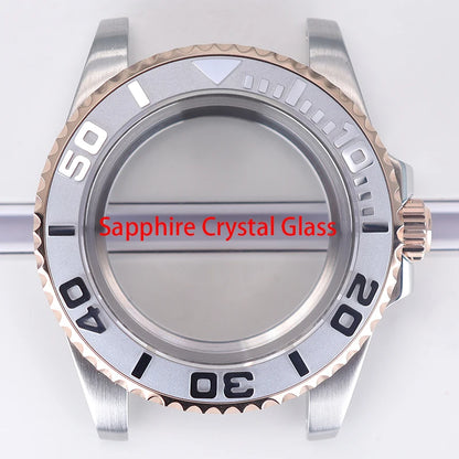 40mm Watch Case Sapphire For NH34/35/36 Eta2824 PT5000 Miyota8215 8205 YACHT