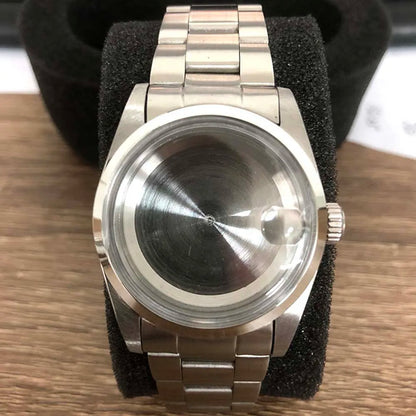 36mm Watch Case+Watch Strap Acrylic Glass Steel Case Watchband for NH35/NH36/4R