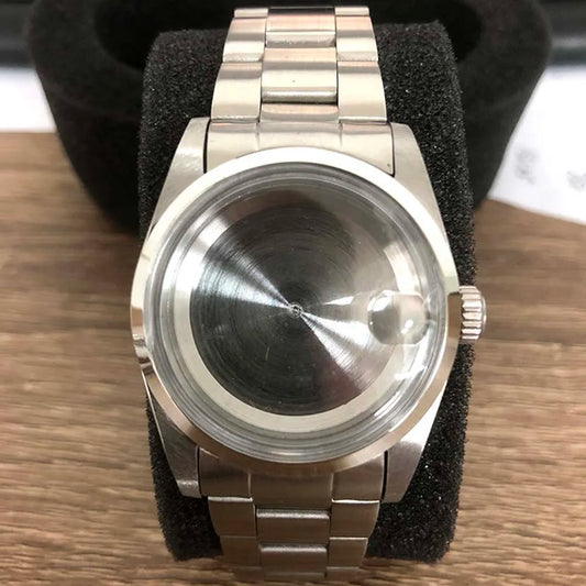 36mm Watch Case+Watch Strap Acrylic Glass Steel Case Watchband for NH35/NH36/4R