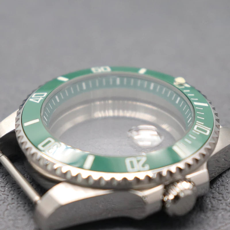 Diver 40mm Watch Case Sapphire For Nh34 Nh35 Nh36 Luminous SUB Ceramic Bezel
