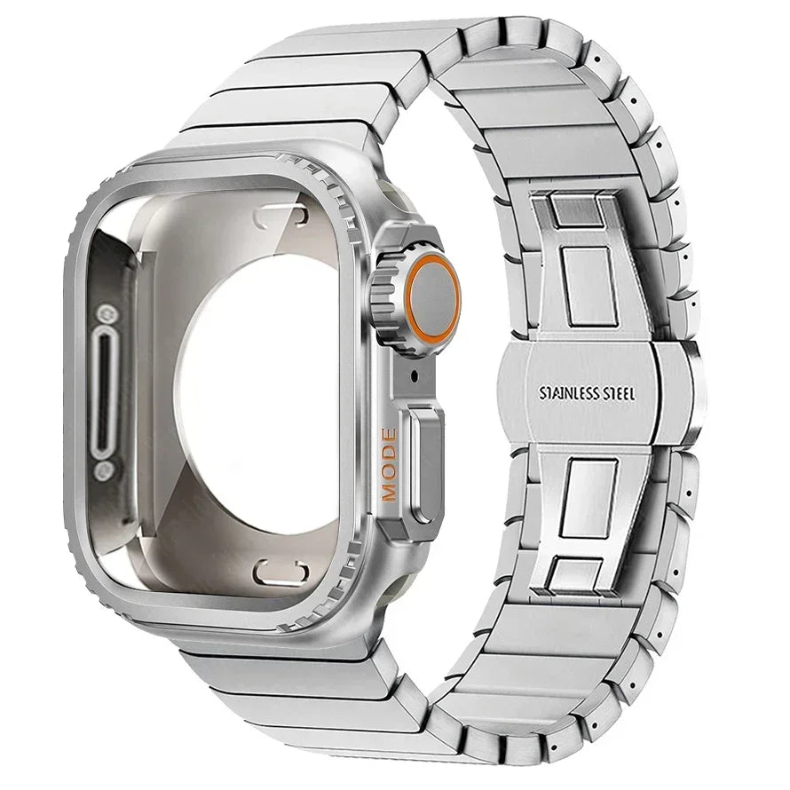 Steel Case+Strap for Apple Watch Metal Band Protective Shell  Series 10 9 8