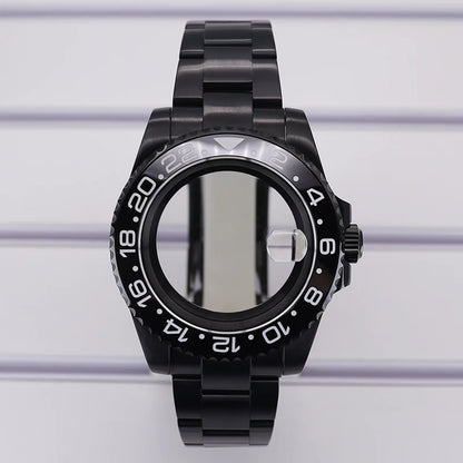 40mm PVD Watch Case Strap For NH34/35/36 GMT Eta2824 Miyota8215 Sapphire Crystal