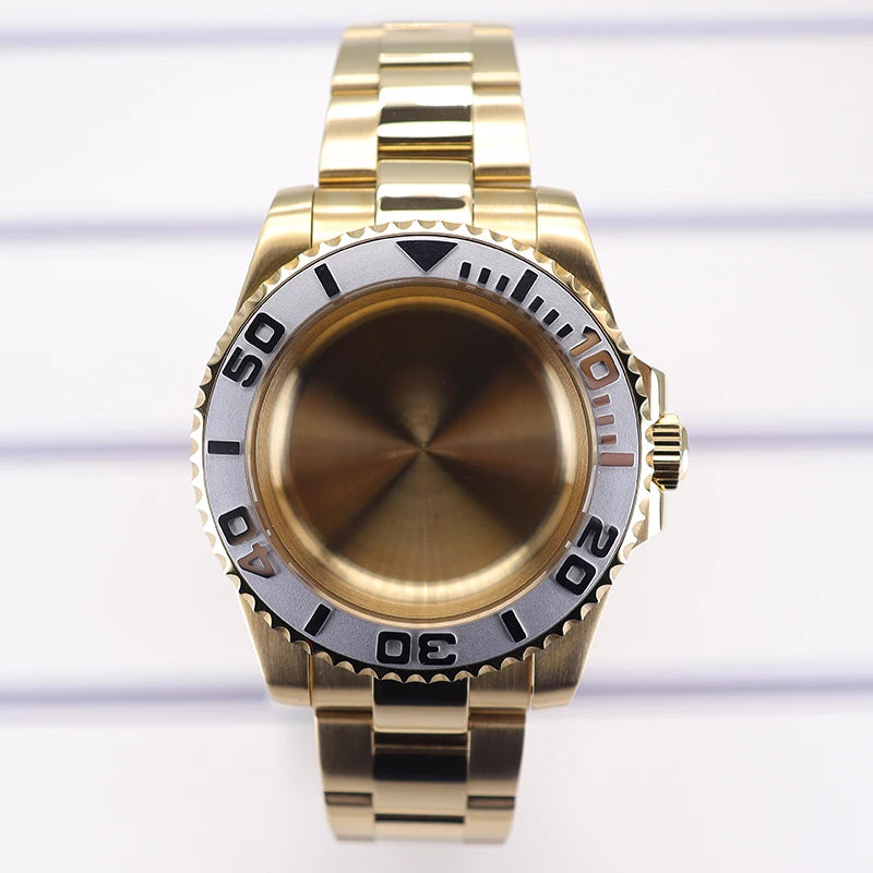 PVD 40mm Watch Case Sapphire For Nh35 Nh36 Nh34 Nh38 Eta 2824 Miyota 8215 YACHT